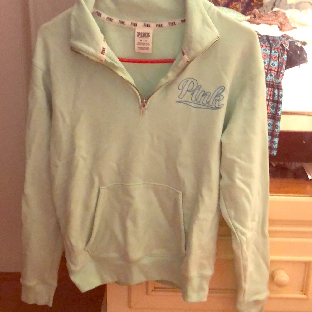 Victoria secret pink half zip crew sweatshirt